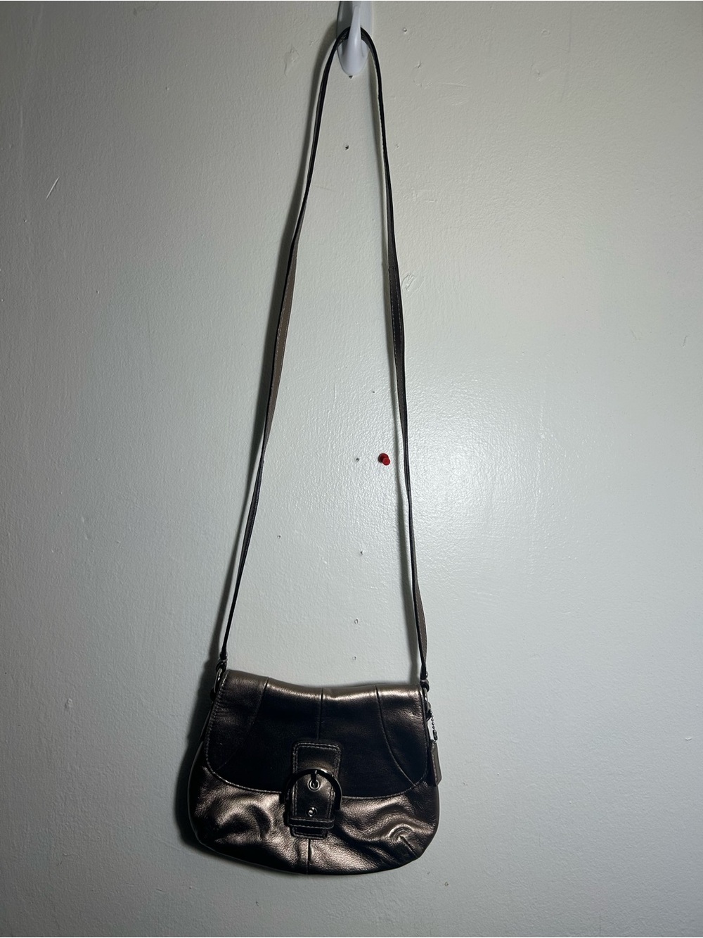 Coach Vintage Metallic Bronze Crossbody Bag with Front Buckle